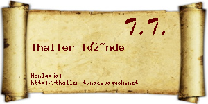 Thaller Tünde névjegykártya